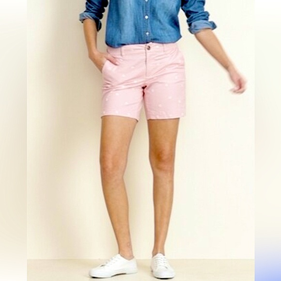 Old Navy Everyday Pink Daisy Floral Shorts Embroidered Design 5” Inseam Sz 2 - Picture 11 of 12